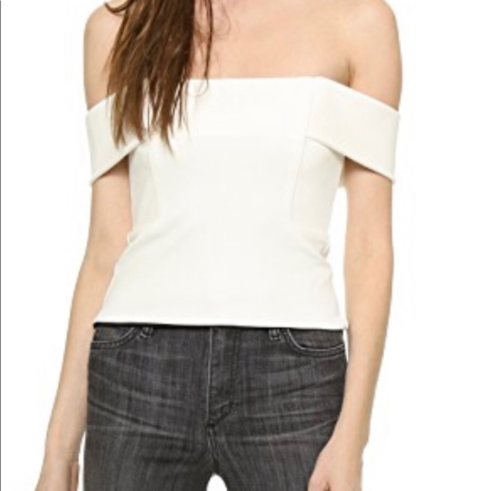 Michelle Mason Off Shoulder Top In Ivory NWT SZ S